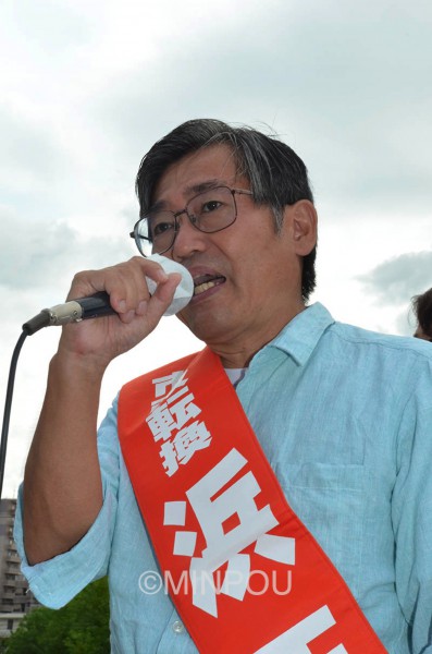 訴える浜正幸市長候補