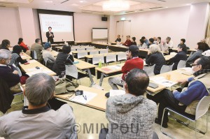 野党共闘への熱い思いを語り合った12区野党共闘準備会・交流会＝１月28日、寝屋川市内