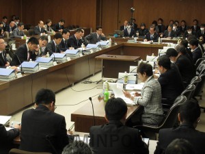 各会派が「特別区」素案について意見表明した法定協議会第７回会合＝１月30日、大阪市議会特別委員会室