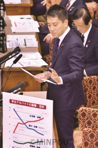 コンビニ問題について質問するたつみ議員 