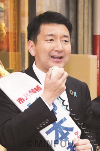 訴える柳本大阪市長候補