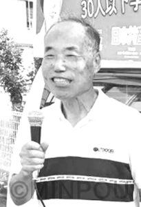  暮らしを支える町政にと政策を訴える、たかの候補